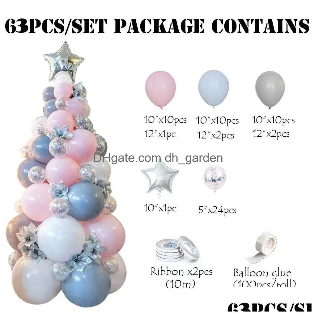 christmas party supplies dark green latex balloon package forest series christmas tree set