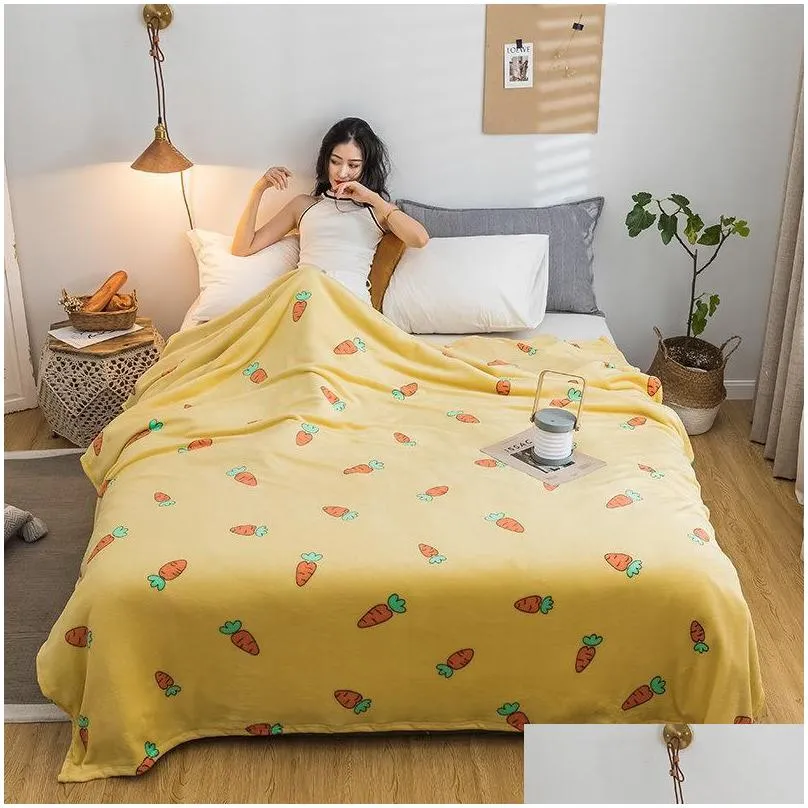 cartoon yellow bed blanket for adult kid coral fleece school office bed sofa throw blankets 150x200 200x230cm bedspread bedlinen1