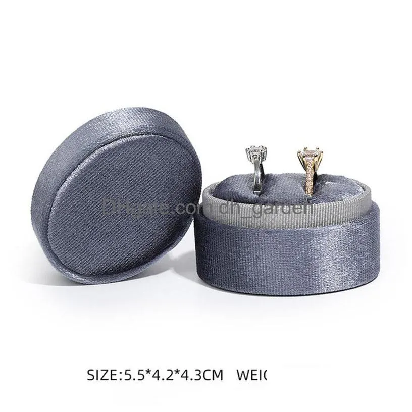 velvet jewelry storage box oval proposal ring box double rings earrings display collection boxes for women girls