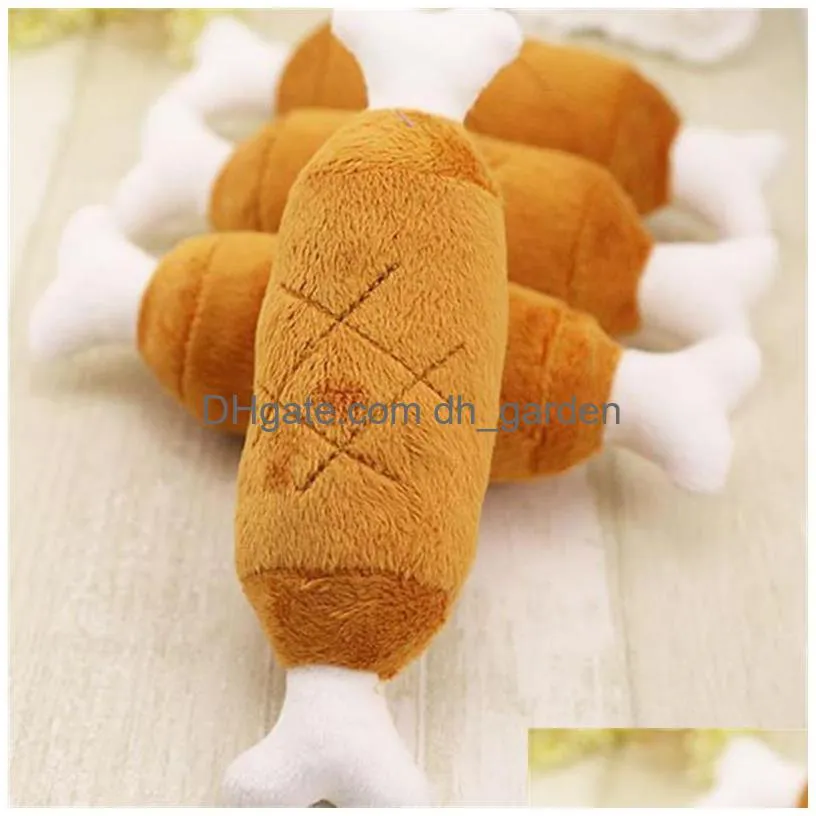 pet dog cat funny fleece plush dog toys chew sound toy fit for all pets chicken leg plush toys pet dog wild