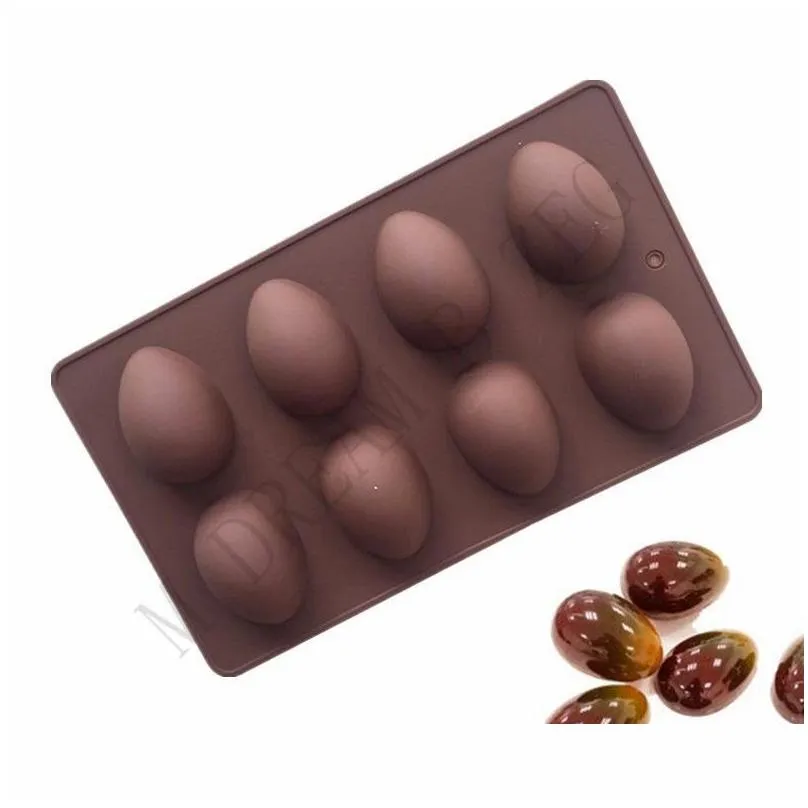 8 eggs shaped easter egg silicone baking mould pastry chocolate mold pudding ice tray mould easter diy soap mold crafts gifts