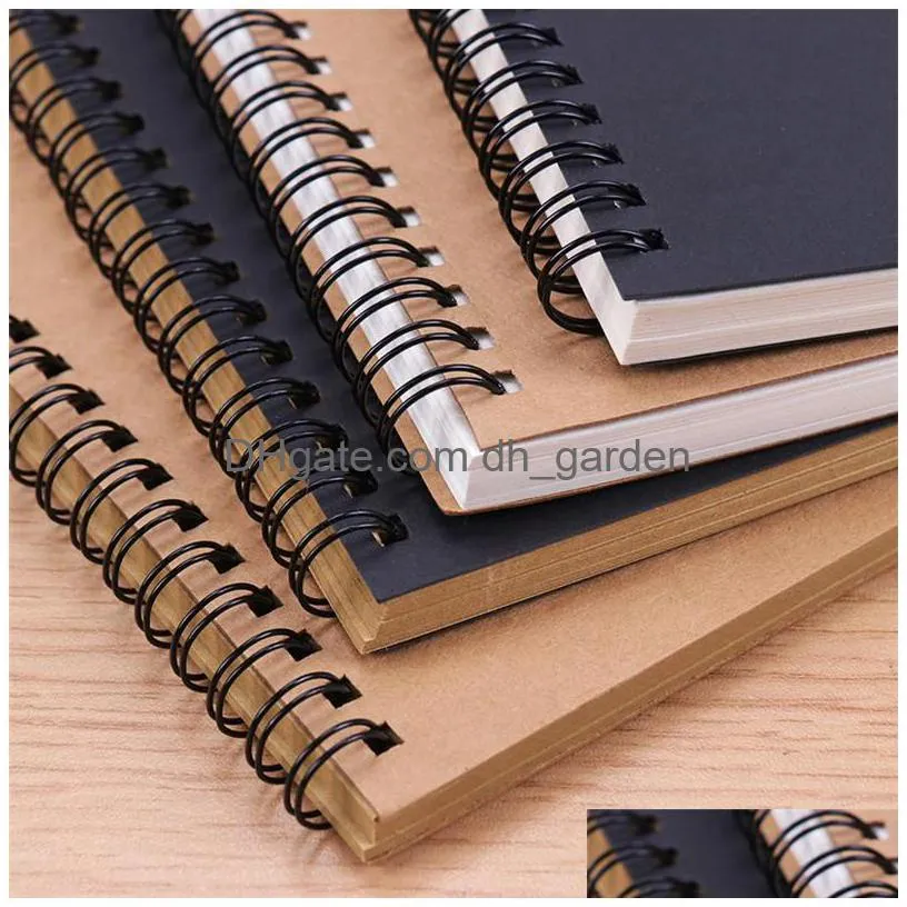kraft cover notebooks journals planner spiral notepads with blank paper brown copybook diary for travelers students drawing painting