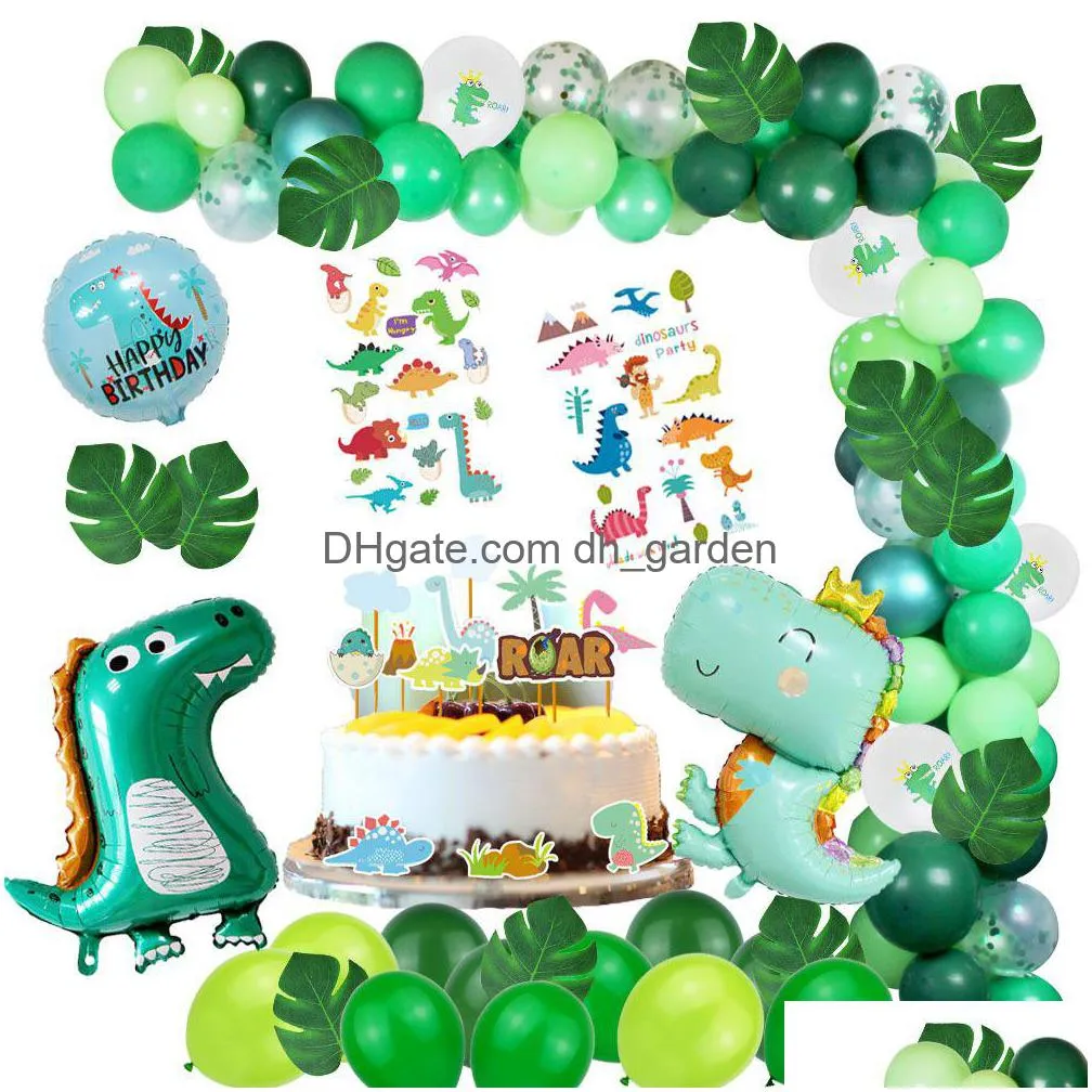 christmas party supplies dinosaur jungle theme party decoration balloon chain set ink green forest series