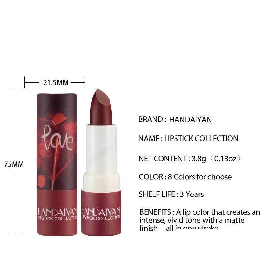 handaiyan rouge lipstick matte valvet lip stick nutritious easy to wear limited edition bulk wholesale matt lipsticks