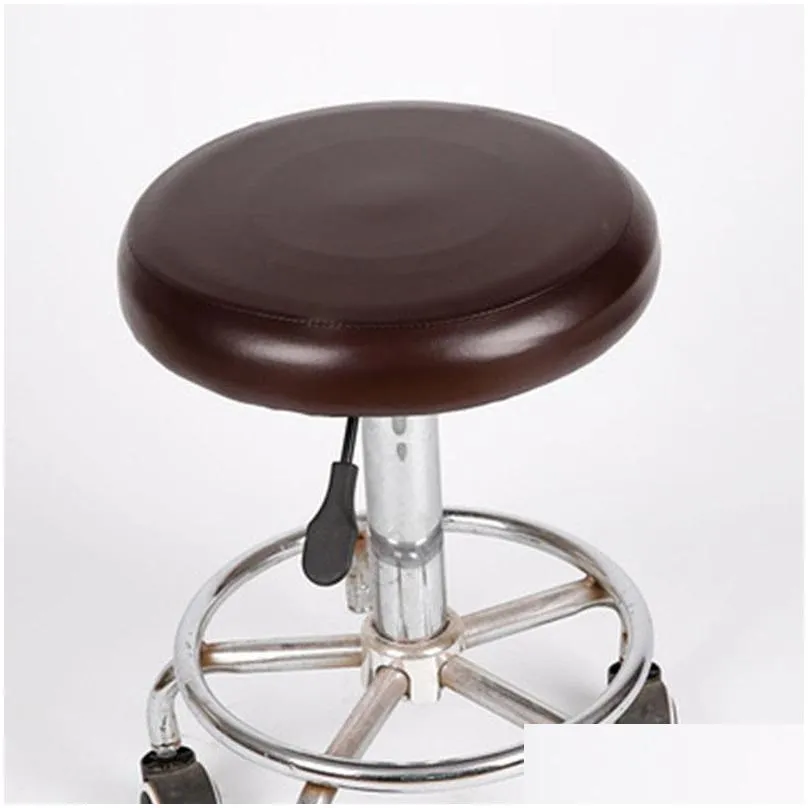 chair covers pu leather home cover round bar stool cotton fabric seat for dentist hair beauty salon slipcover