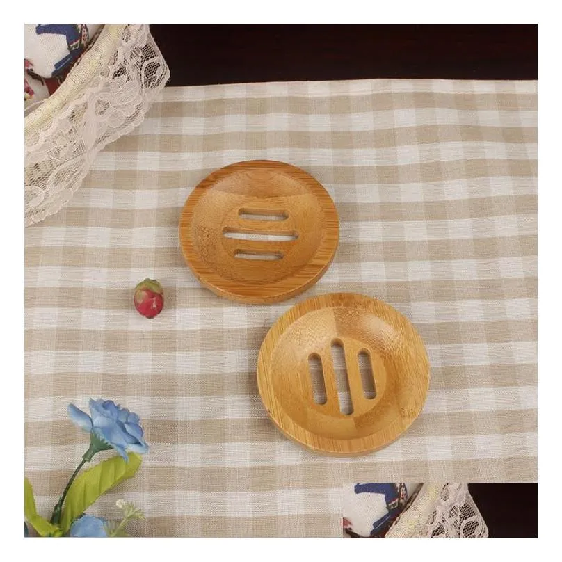 round bamboo soap dish environmentally friendly natural bamboo handmade soap box mini bathroom soap holder 8.2x1.3cm