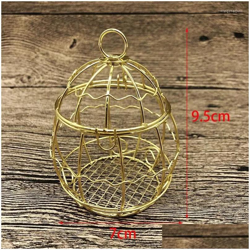 gift wrap 1 pc and high quality mini metal gold retro birdcage candy box wedding iron supplies