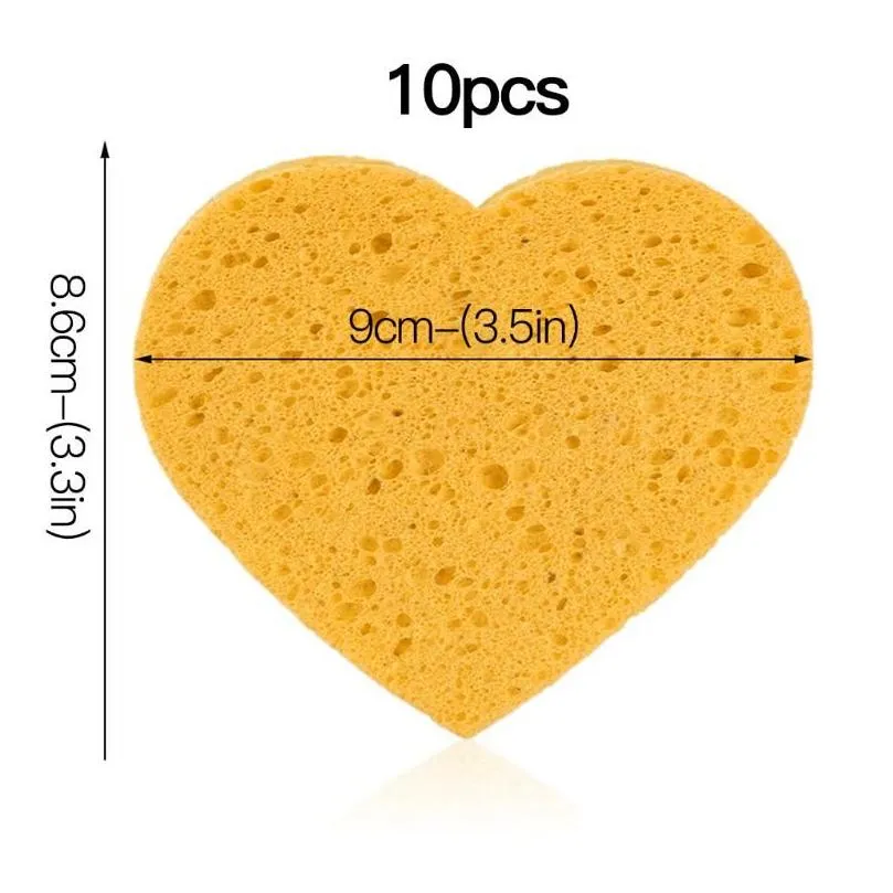makeup sponges 10pcs face heartshaped remover tools natural sponge cellulose compress cosmetic puff facial washing