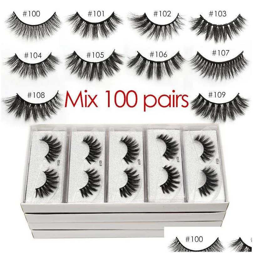 eyelashes wholesale 20/30/50/100 pairs 3d mink lashes natural false eyelashes hand made