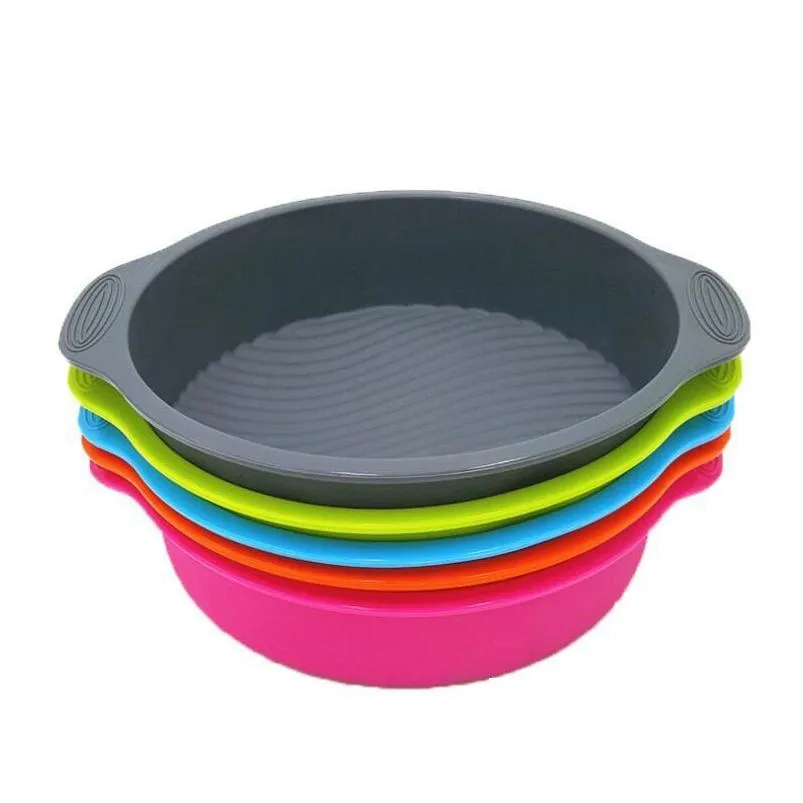 silicone round circular shape cake mold multicolor bakeware baking tool for cakes mousse pan decorating accessories
