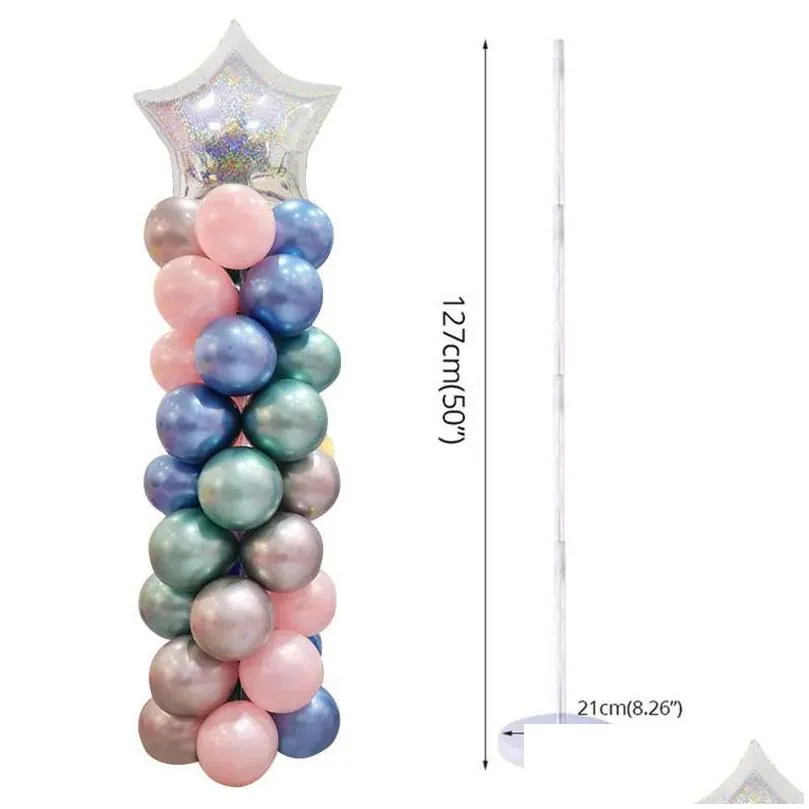 party decoration 2sets adult kids birthday balloon column stand wedding arch baby shower 100pcs latex globos for number ballons