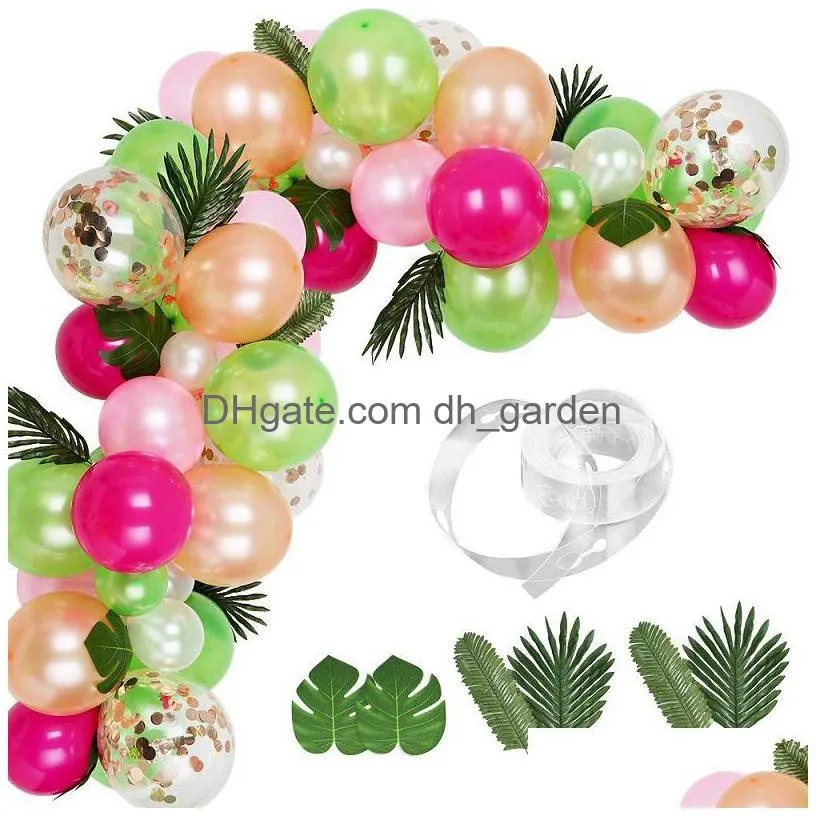 christmas party supplies flamingo turtle leaf decorative balloon set hawaiian latex chain set