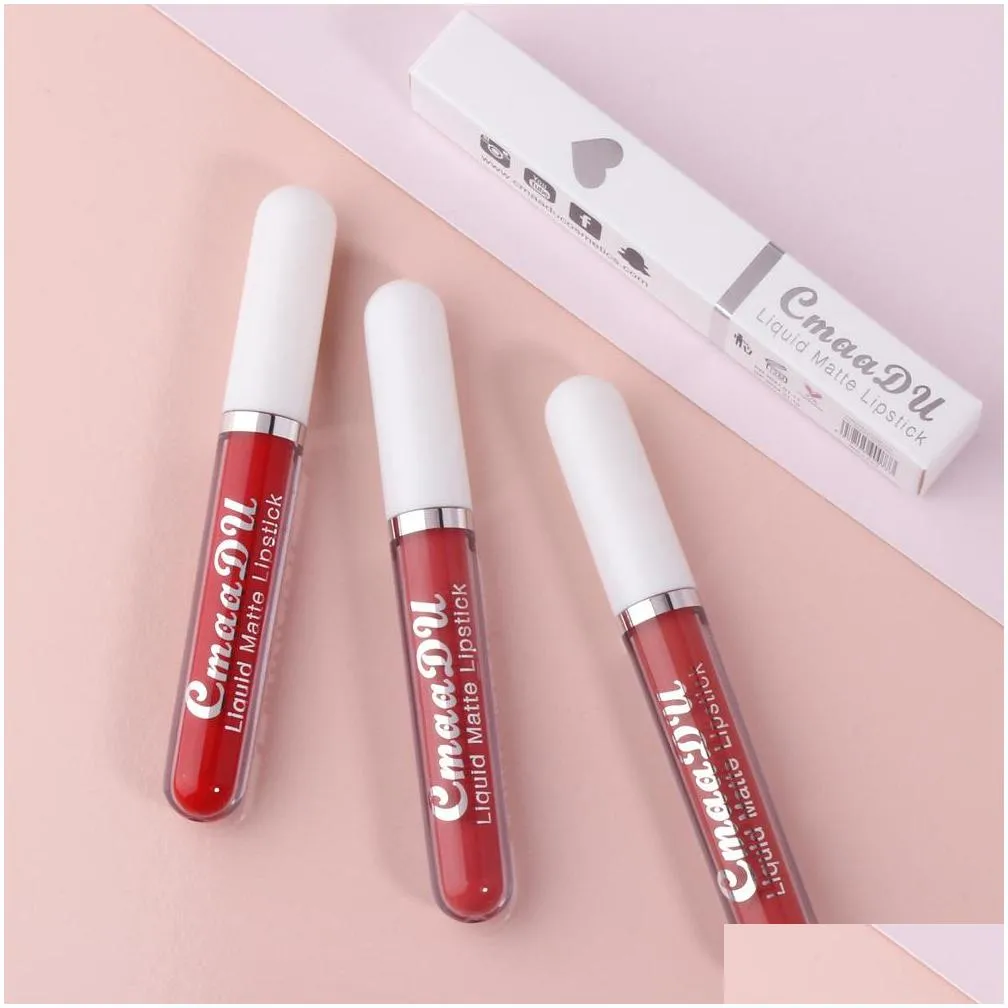 cmaadu matt lip gloss wholesale waterproof sexy longlasting lipgloss velvet matte lipstick 18 color makeup lips brilliant