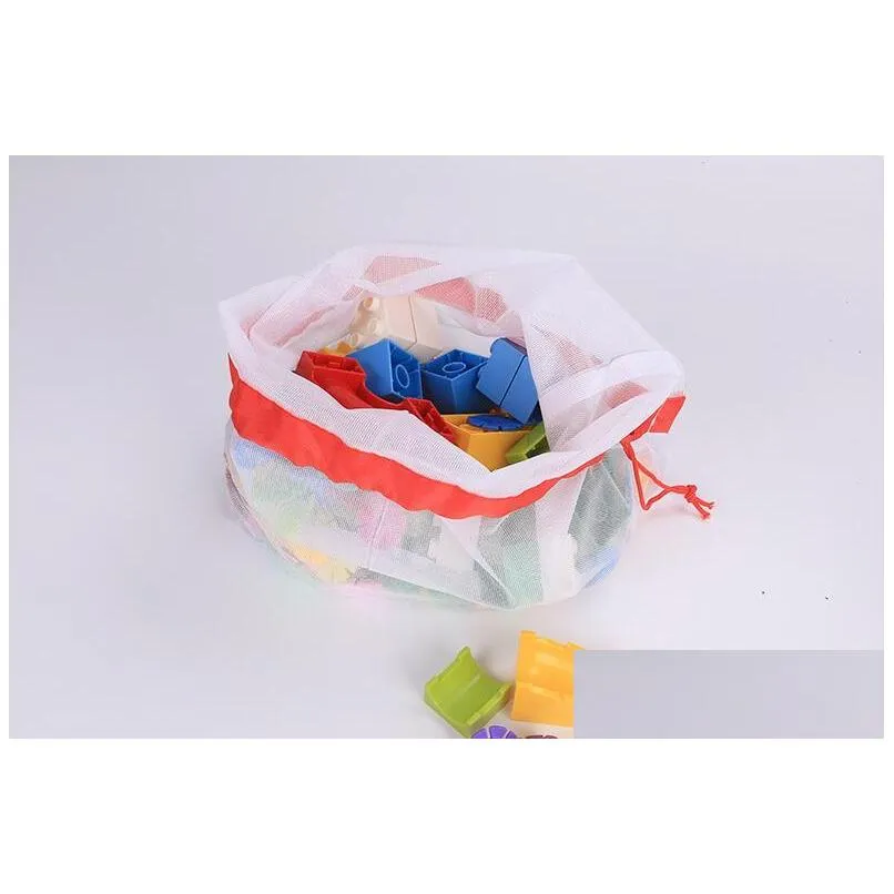 reusable shopping bags ecofriendly mesh vegetable fruit toys storage pouch hand totes home environmental storage bag