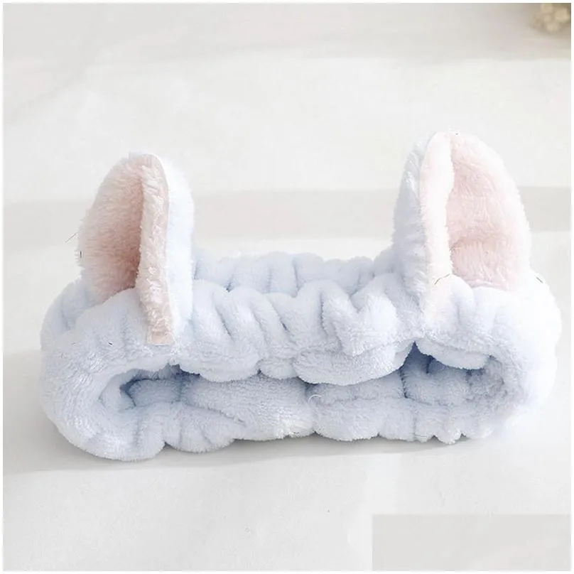 towel lovely elastic cat ears headband girls makeup face clean washing spa head ornaments for women towel