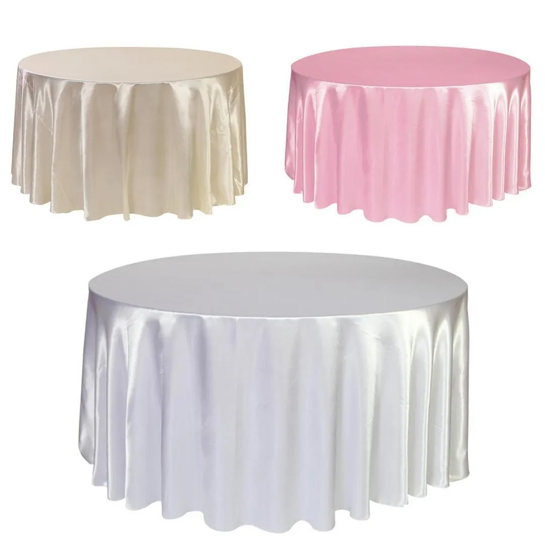 table cloth 1pcs satin tablecloth 5790120 white black solid color for wedding birthday party