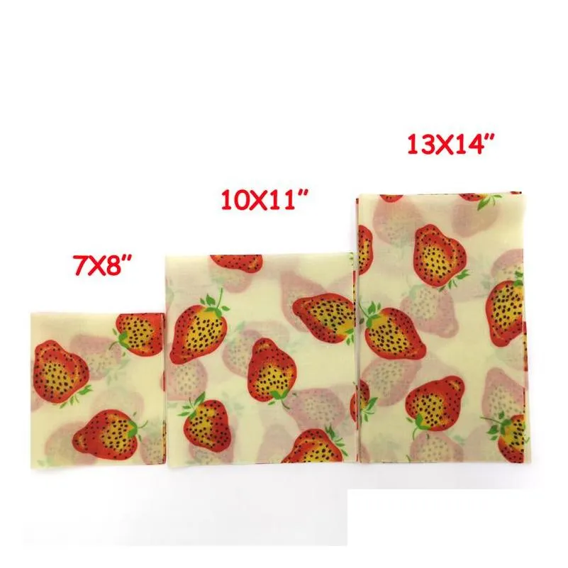 3pcs/set zero waste food reusable wrap sustainable plastic beeswax food wraps snack fruit packaging kitchen food  keeping