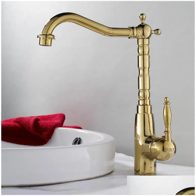 wholesale auswind antique brass gold faucet kitchen swivel faucets bathroom faucet sink basin mixer tap