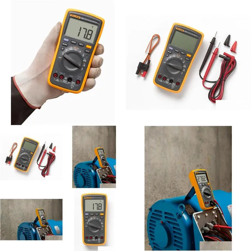 fluke 17badd auto range digital probe multimeter meter temperature frequency1