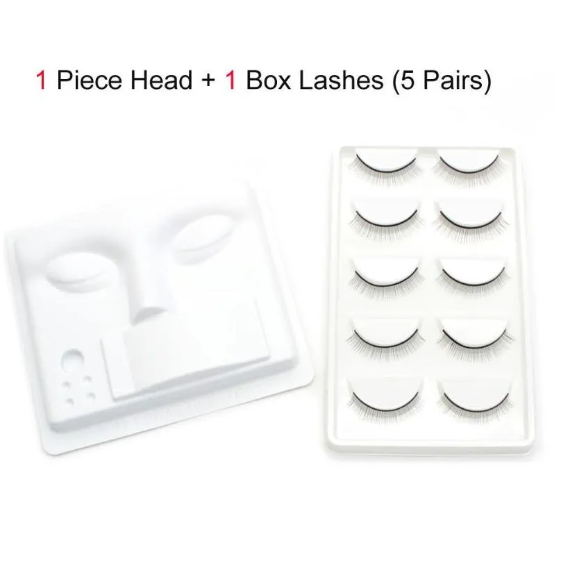 false eyelashes practice lashes with mannequin head kit for lash extension bulk full strip training model makeup supplies