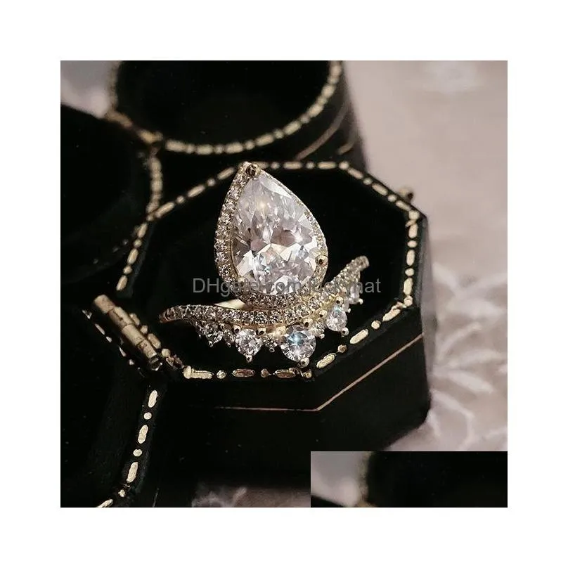 fashion jewelry boutique big drop crystal ring lady ring