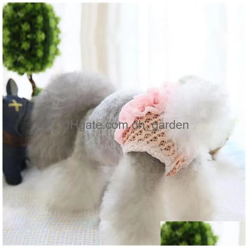 chiffon design pet dog panties strap sanitary dog underwear diapers lace edge physiological pants puppy shorts