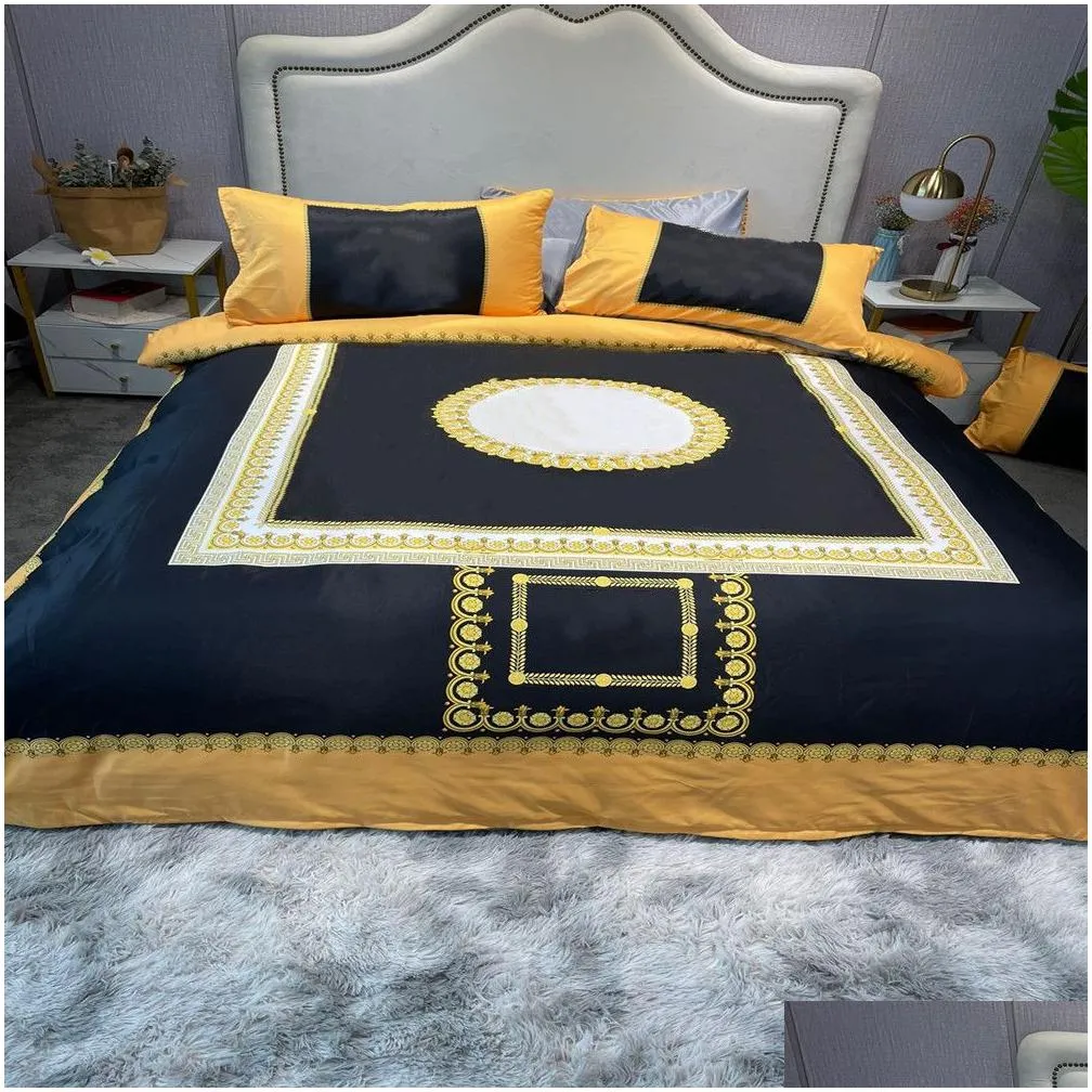 brand bedding sets designer duvet cover bed sheet pillowcases set fashion comforter ht1738