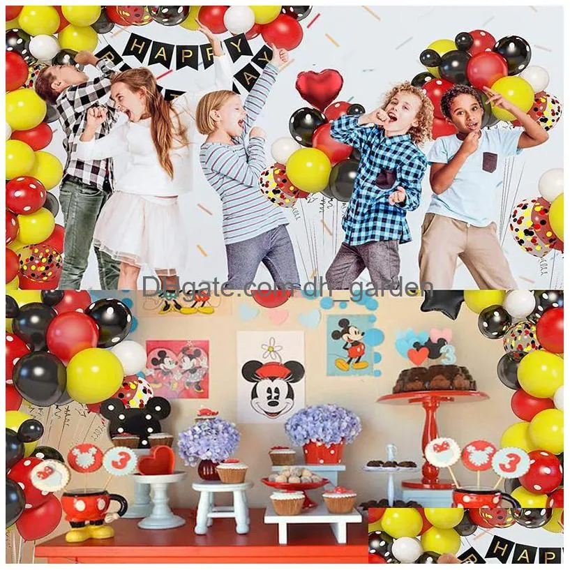 christmas party supplies cartoon mouse balloon chain arch garland theme birthday party decoratio