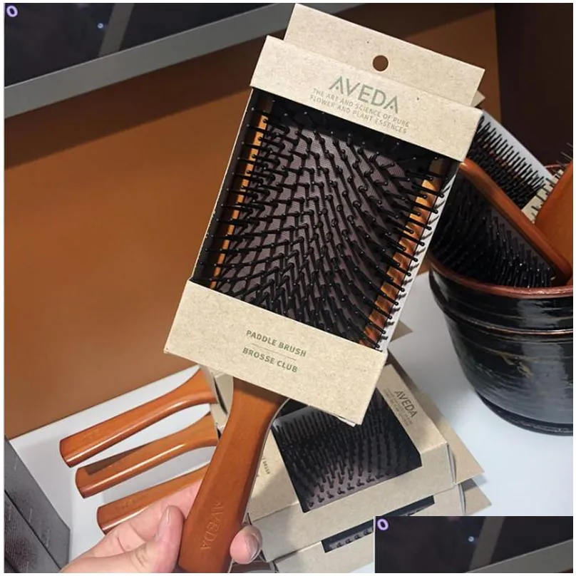 dropshipping a top quality aveda paddle brush brosse club massage hairbrush comb prevent trichomadesis hair sac massager