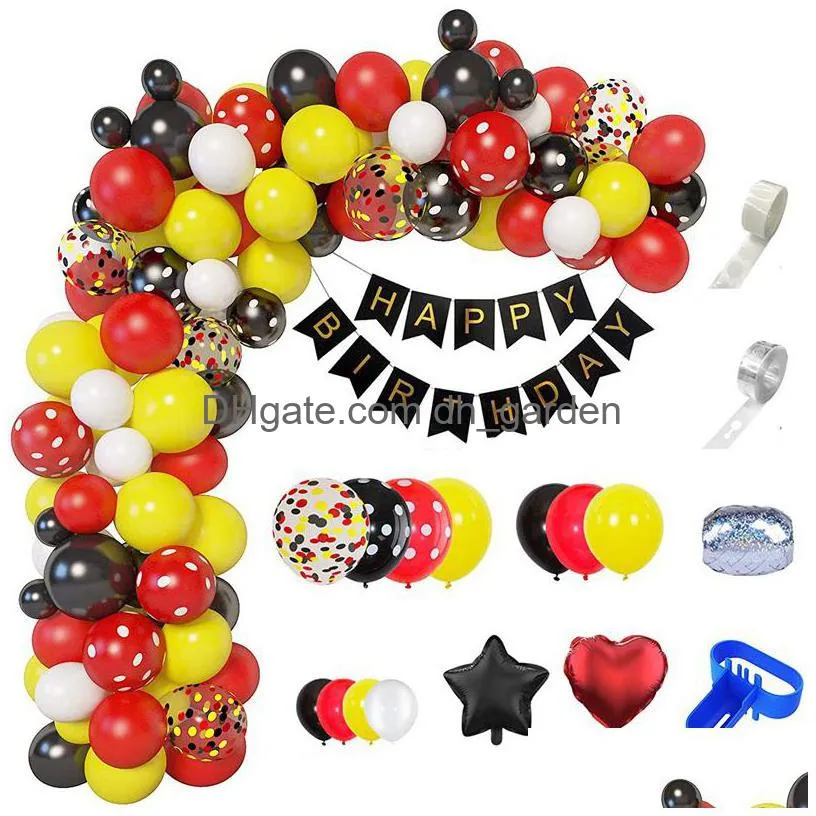 christmas party supplies cartoon mouse balloon chain arch garland theme birthday party decoratio