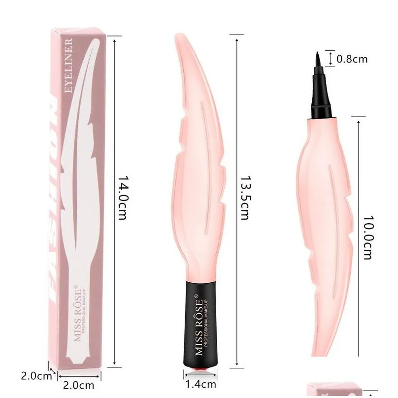 miss rose the eye liquid eyeliner fine liners no smudge feather waterproof sweat quick dry easy to wear makeup eye liner