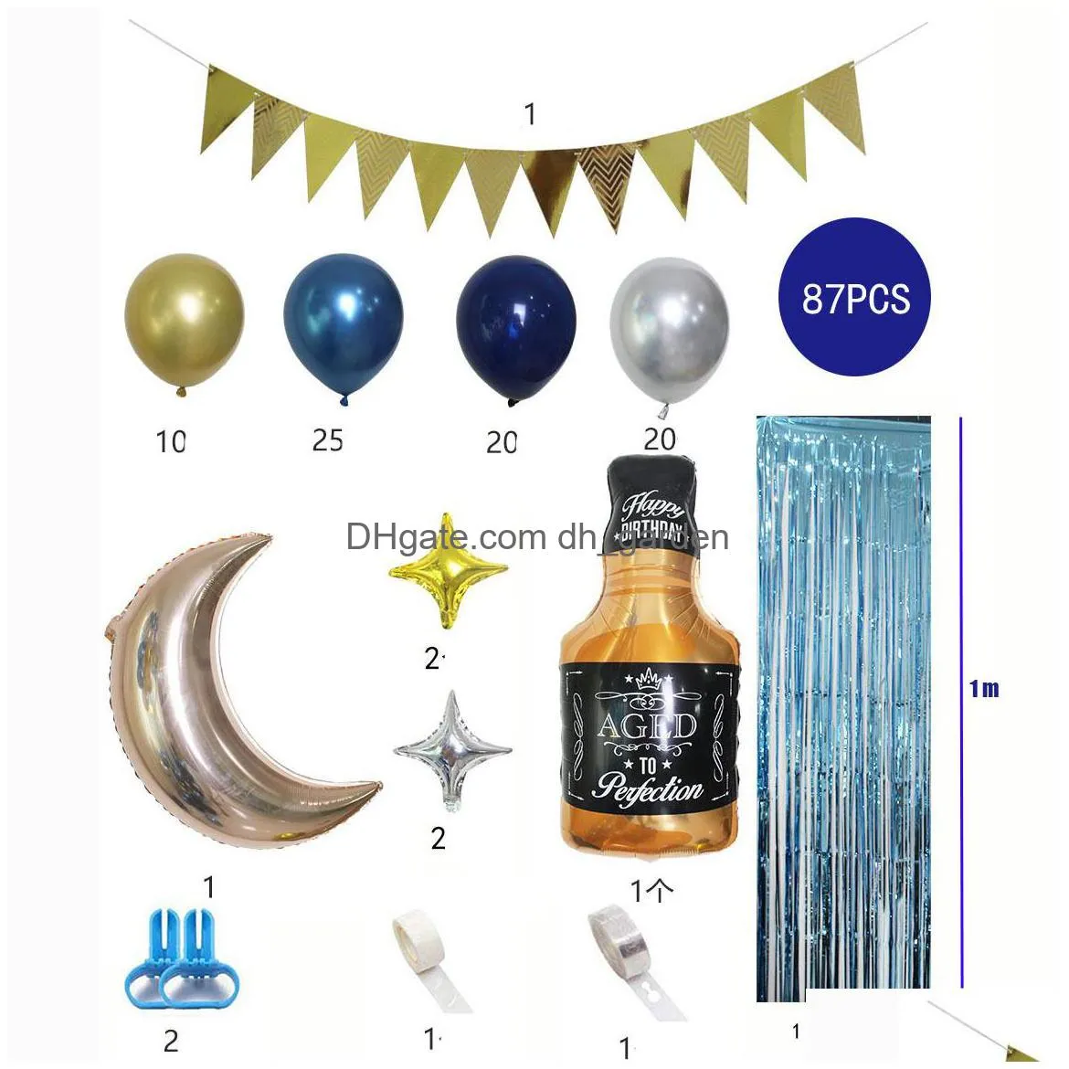 christmas party supplies chain flag whisky balloon chain suit decoration site layout props