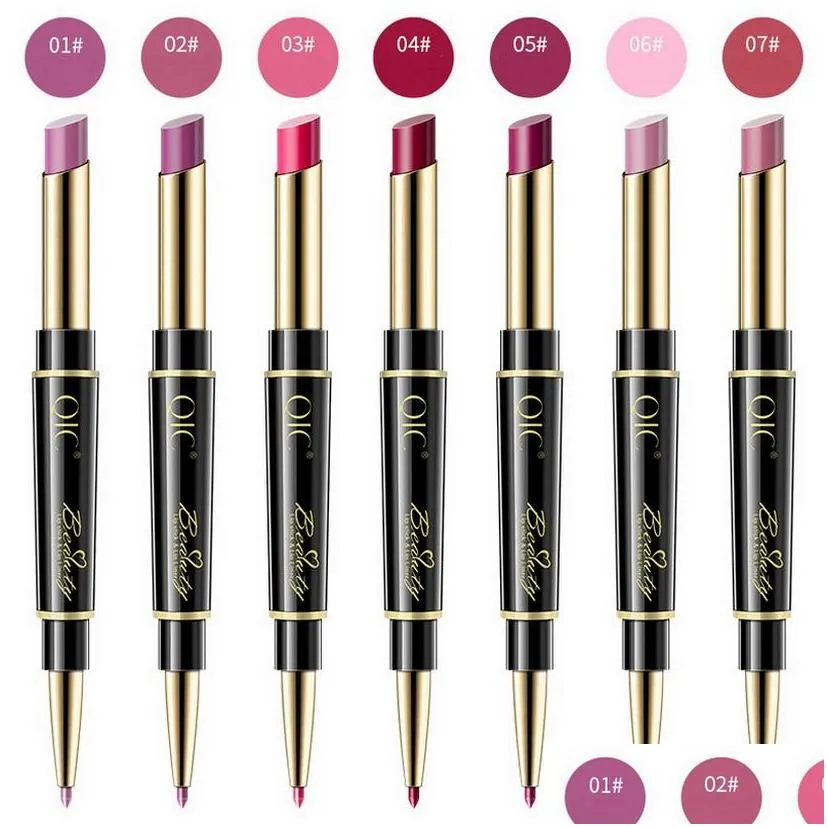 lipstick lip fill lipliner duo dual purpose lips sticks fill color rotating waterproof easy to wear coloris beauty make up lipper