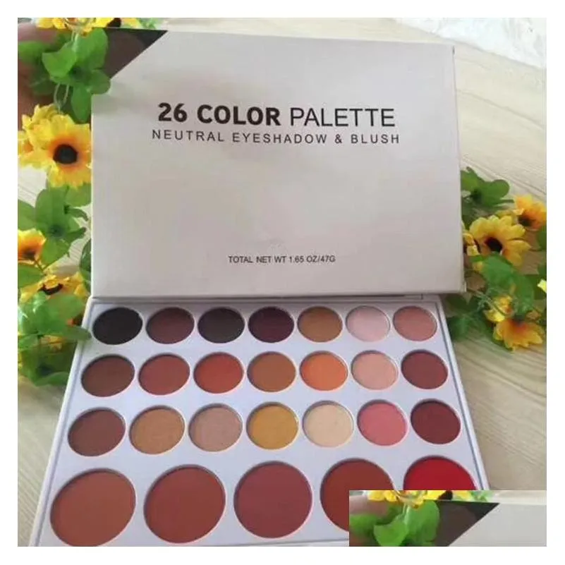 dropshipping new arrival in stock neutral eyeshadow blush 26 colors palette matte shadows cosmetics with gift