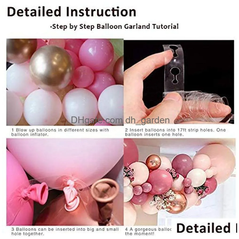 christmas party supplies retro pink balloon chain first year party wedding scene arrangement irregular latex garland