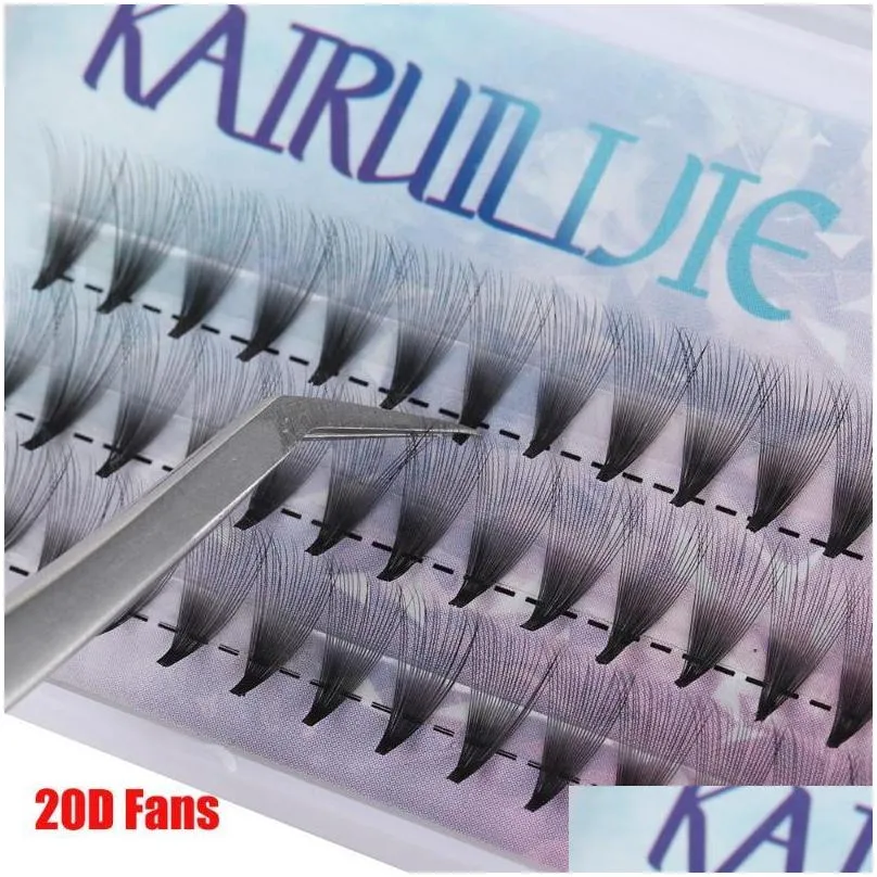 false eyelashes 60 cluster /box 10d 20d premade volume fan c curl knotted/knot individual extension makeup tool