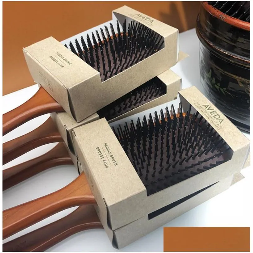 dropshipping a top quality aveda paddle brush brosse club massage hairbrush comb prevent trichomadesis hair sac massager