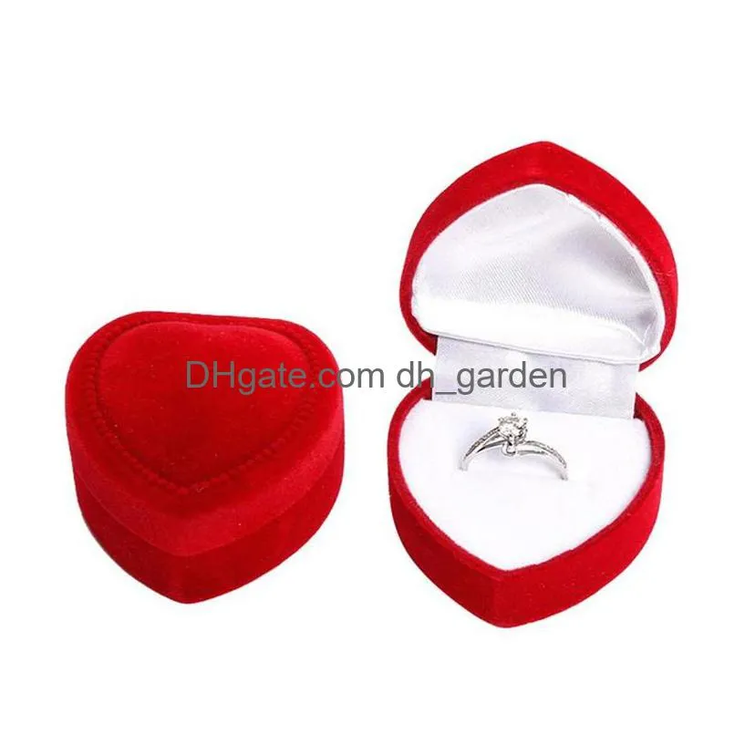 heartshaped red rose jewelry gift box case for ring earring jewelrys display valentines day gift