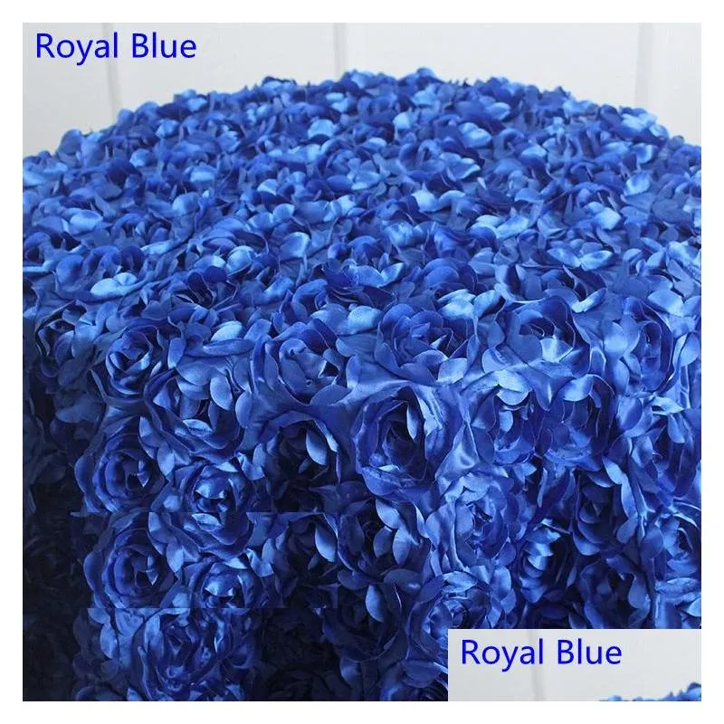 various colours round table cloth rosette embroider table cover 3d rose flower design for wedding party el