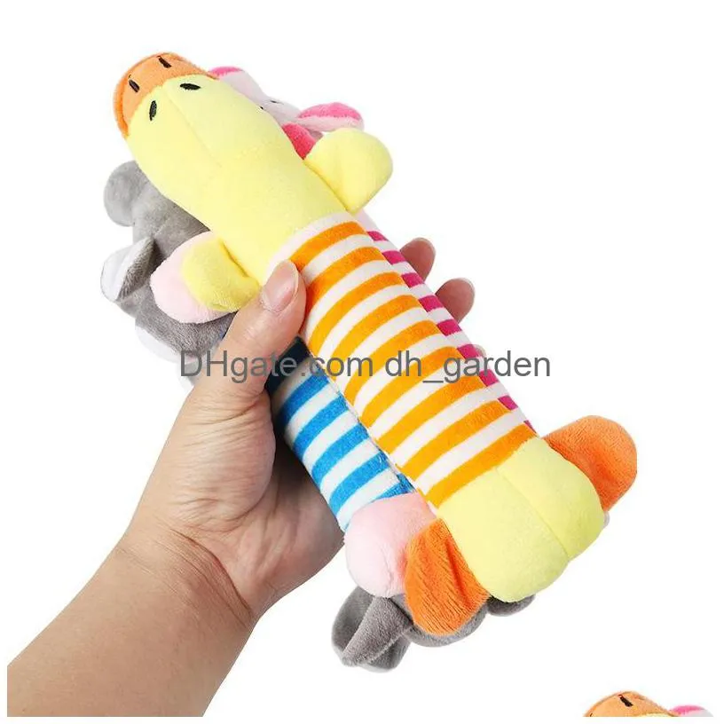 cute pet dog cat plush squeak sound dog toys funny fleece durability chew toy fit for all pets elephant pig new