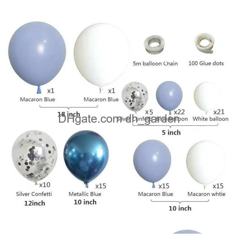 christmas party supplies blue ocean macaron latex balloon birthday decoration balloon chain set holiday