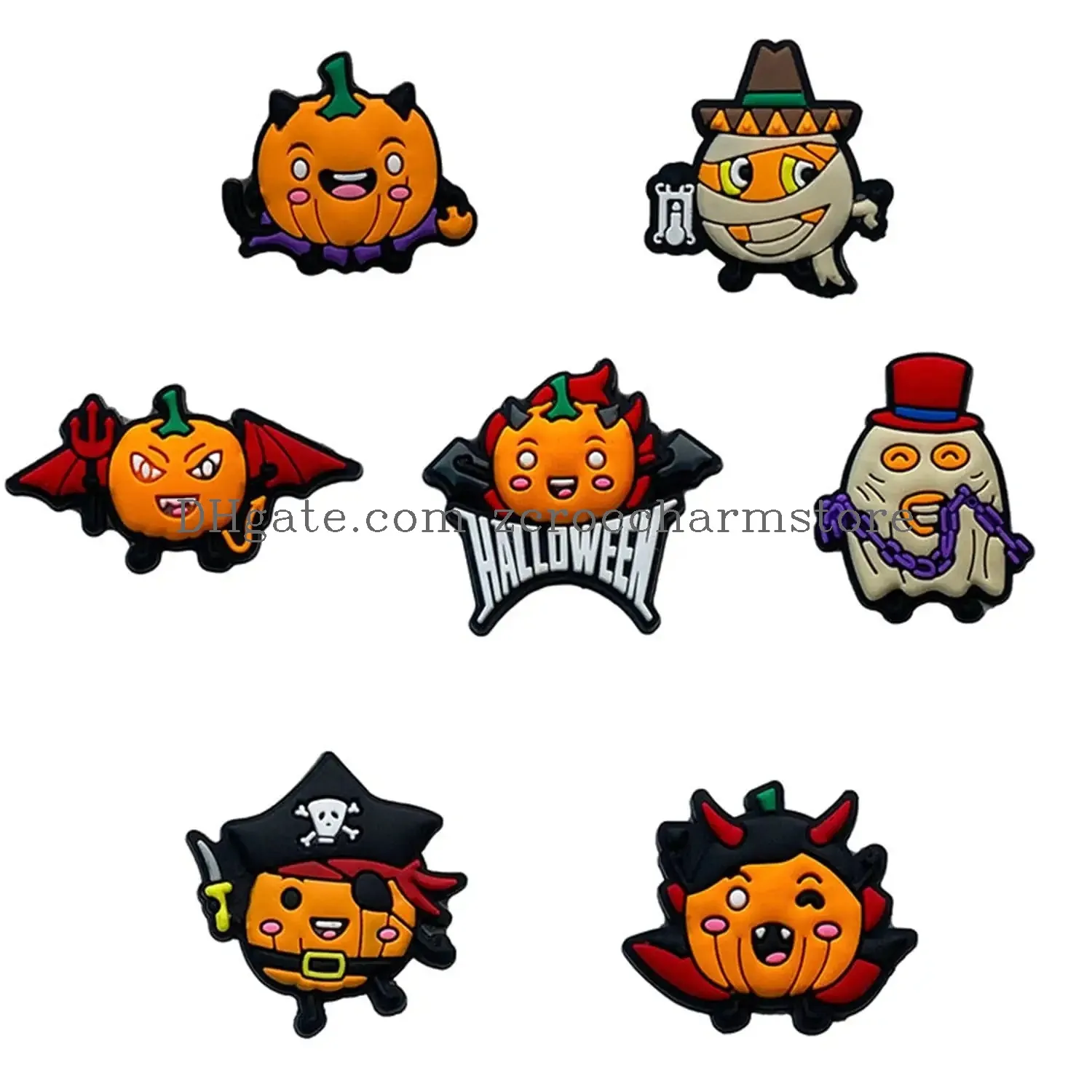  3ml skull pumpkin croc shoe decoration charms halloween horror shoe accessories for kid boy and girl adult women men party favor gifts