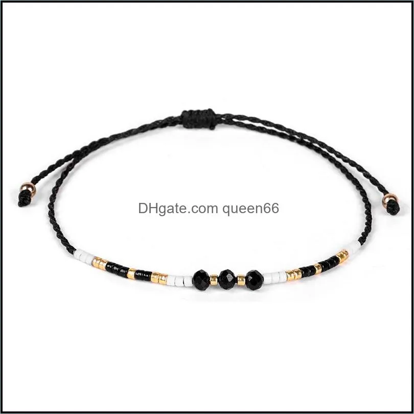 new arrival braided string bracelet for women men 4mm small seed beads braslet adjustable charm brazalete 8 colors pulseira gift1 480