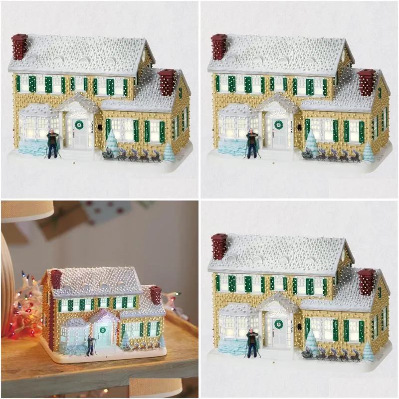 christmas decorations vacation lighted village building decoration for home light glowing small house creative gift