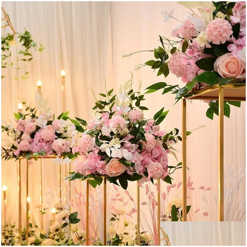 customize 40cm artificial rose wedding table decor flower ball centerpieces backdrop party floral road lead decorative flowers 