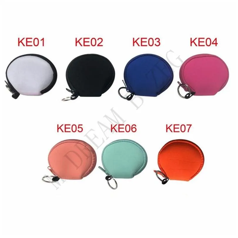 multifunction neoprene bags small coin purse face mask holder durable earphone bags zipper purse solid zipper coin pouch