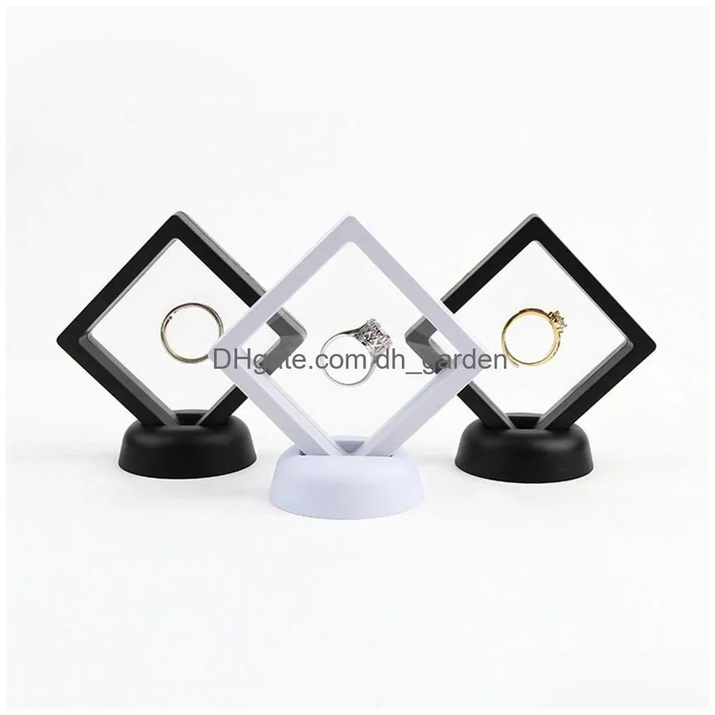 transparent pe film display stand jewelry storage collect box case for bracelet ring earring necklace