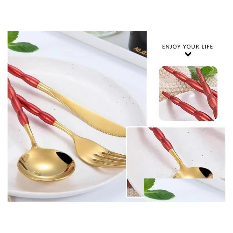 high grade portugal flatware set 4pecies creative handle cutlery set stainless steel dinnerware set for festival party wedding