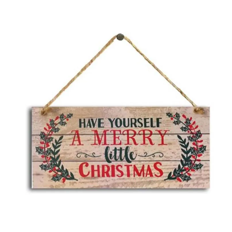 christmas decorations years wooden door hanging sign tree ornament home decor wood xmas gift