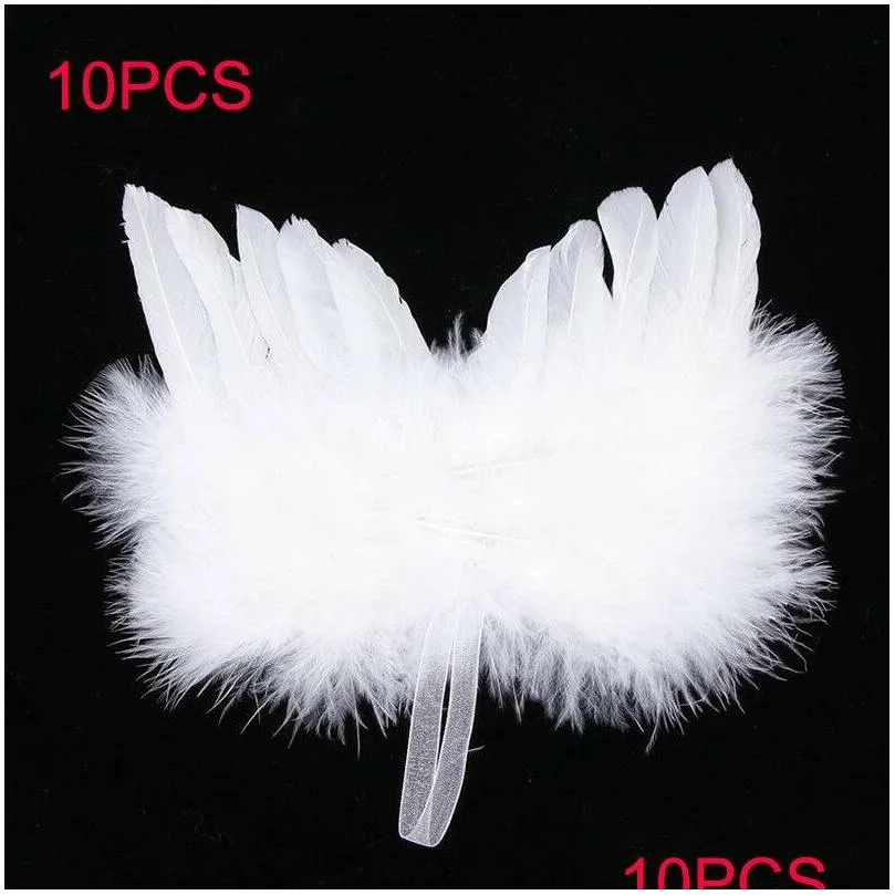white feather wing lovely chic angel christmas tree decoration hanging ornament home party wedding ornaments xmas